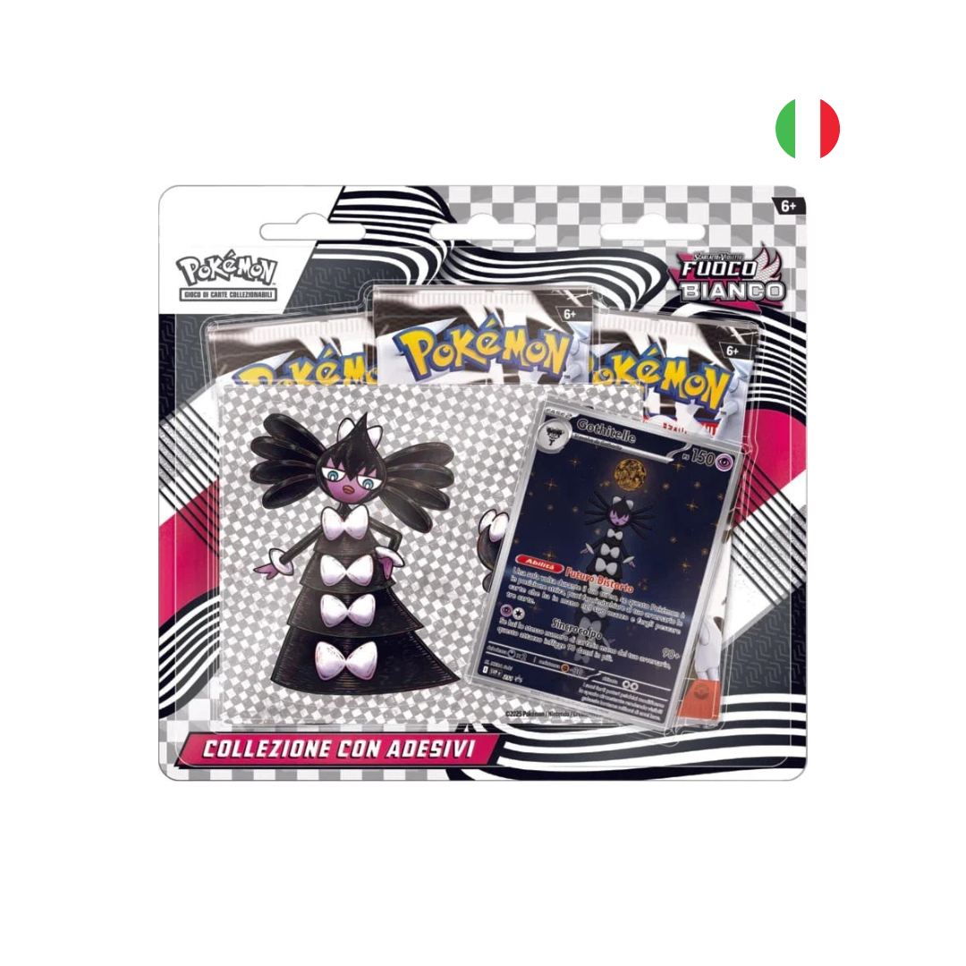Pokemon Fuoco Bianco collezione con adesivo e promo ITA