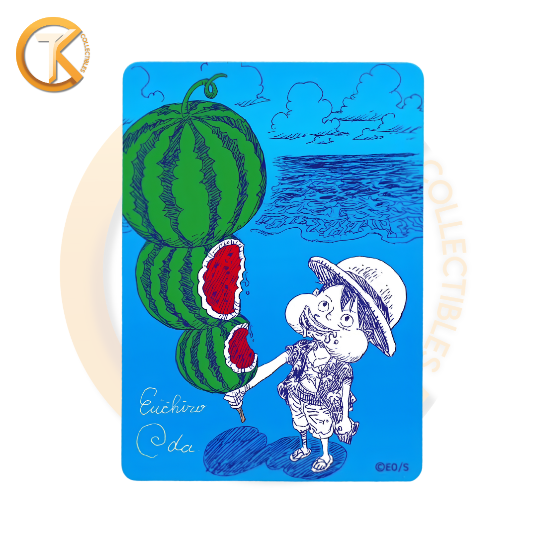 Monkey D Luffy Signed Oda Metal Card Shueisha Official Artwork Oda JAP